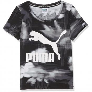 Puma Classics AOP tee Camiseta, Niños, Negro