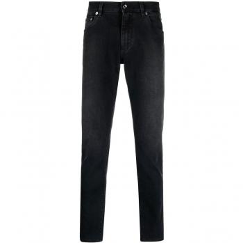 Dolce & Gabbana Men's Slim-fit Denim Cotton Jeans in Black | Size 54 | GY07CDG8HW4S9001
