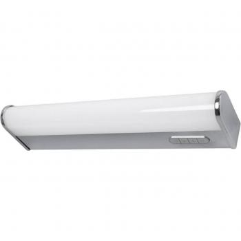 Aplique LED Lindby Jesko para baño, 33 cm, regulable de 3.000 a 6.500K, moderno, plateado, hecho de plástico, con dimmer táctil y una lámpara