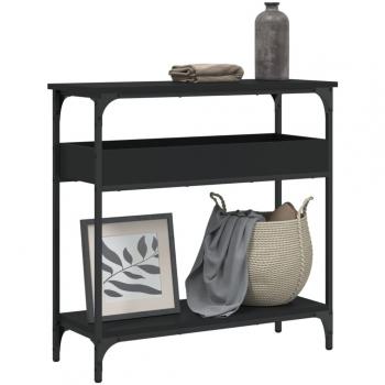 vidaXL Console Table with Shelf Black 75x29x75cm Engineered Wood