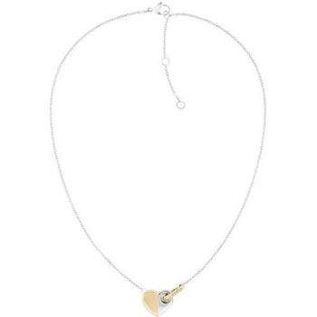 Collar Love Family de acero bicolor con cristal de Tommy Hilfiger, modelo 2780878, longitud 46 cm