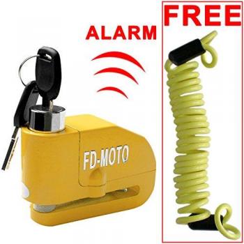 FD-MOTO LK603 Disco de alarma de bloqueo de moto Bicicleta de bloqueo de disco de bicicleta ALARMA + Free Reminder Cable