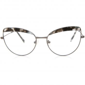 Cat Eye Montura Completa Metálico Grises Gafas Recetadas para Mujer - Gafas Anti-Azules - SmartBuy Collection