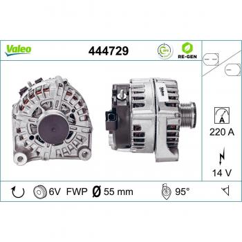 Alternador VALEO Remanufacturado Premium 14v 220a para BMW 5er y X3 - Modelo 444729