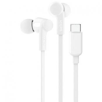 Auriculares In-ear Alámbricos USB-C con Micrófono y Limitador de Volumen - Blanco