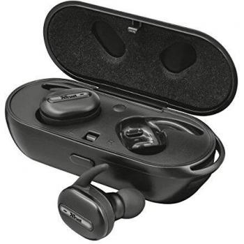 Trust Urban Duet2 - Tapones auditivos Bluetooth inalámbricos y Recargables, Color Negro