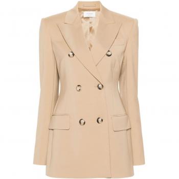 Max Mara Sportmax Women's Wool Double-Breasted Jacket in Beige | Size 38 | 22046061600
