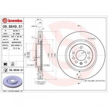 Disco de freno BREMBO 09.8649.51