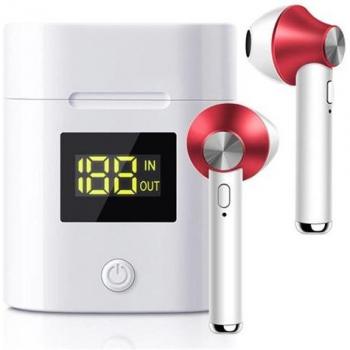Auriculares Inalámbricos TWS Bluetooth 5.0 JeezPro con Pantalla LED Rojo