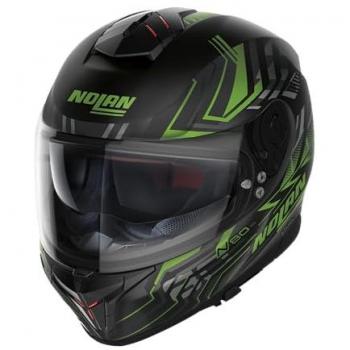 Nolan Casco Integral N80-8 Turbolence N-Com Negro-Verde características: casco integral, sistema de comunicación N-Com, diseño aerodinámico, ventilación optimizada, visera anti-rayaduras, interior desmontable y lav