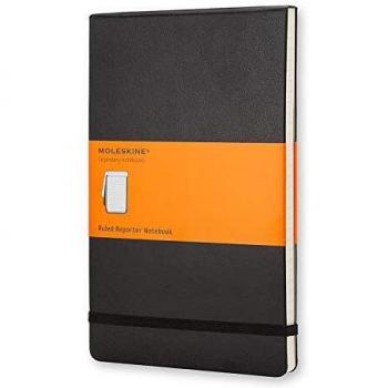 Moleskine - Cuaderno Clásico con Páginas Rayadas, Tapa Dura y Goma Elástica, Color Negro, Tamaño Grande 13 x 21 cm, 240 Páginas