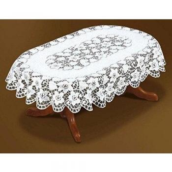 ovalada, diseño de encaje, color crema mantel NUEVO 51 x71