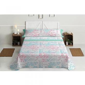 Lois letras juego de sábanas 3 piezas, 50% algodo 50% poliester, gris cama 105x190/200