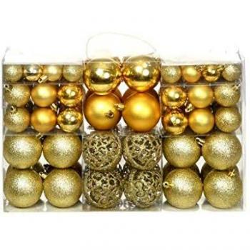 100 Piece Christmas Ball Set 3/4/6 cm Gold