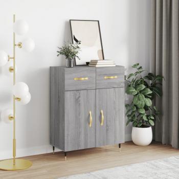 Aparador de madera de ingeniería 69,5x34x90 cm en color gris Sonoma, mueble de almacenaje para salón, buffet, armario auxiliar y armario de almacenamiento