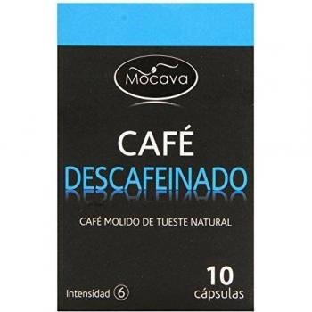 Mocava - Café Descafeinado - Café molido de tueste natural - 10 cápsulas
