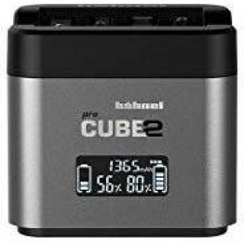 Hahnel ProCube 2 Compatible with Nikon DSLR - Dual Twin Battery Charger for EN-EL14, EN-EL15 – Built-in USB Charging Ports & AA Slots – Smart LCD Display with Top Up Charge - 12V Car Lead Included