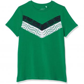 NAME IT Nkfbianne SS Top Noos, Camiseta para Niñas, Verde Jolly Green, 158