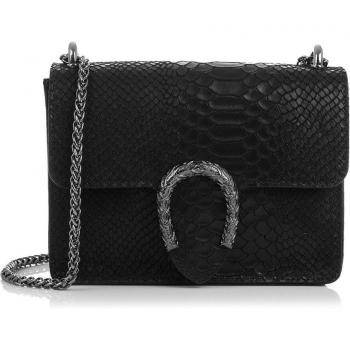 Mujer. Piel auténtica Gamuza Grabado Serpiente. Made in Italy. Vera Pelle Italiana