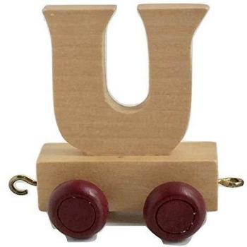 Juego de letras personalizadas de madera para niños, diseño de tren A-Z, todas las letras disponibles U