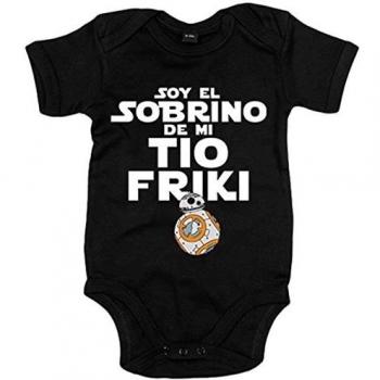 Body bebé Star Wars BB-8 Soy el sobrino de mi tío friki - Negro, 6-12 meses