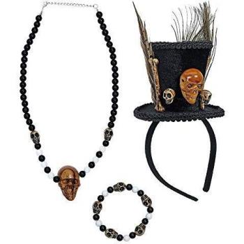 Kit de Sacerdote Vudú: Mini Sombrero, Pulsera y Collar
