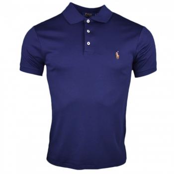 Ralph Lauren Men's Slim Fit Short Sleeve Pima Polo Shirt - Navy - Size: 2XL