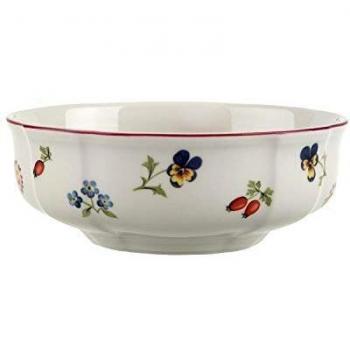 Villeroy & Boch Petit Fleur Delicate Dessert Bowl, Premium Porcelain with Fine Reliefs and Patterns of Flowers and Fruits, White / Multicolored, 15 cm