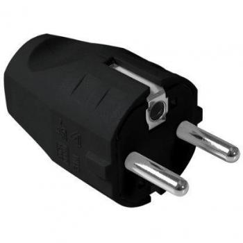 Bachmann - Clavija recta schuko 16a/250v plastico negro