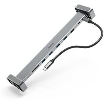 Hama 00200103 Docking Station USB-C Multipuerto 9 en 1 con Base para Portátil, Replicador de Puertos USB 3.2 Gen 1 (3.1 Gen 1) Type-C