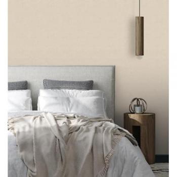 Muestra DIN A4 de Papel Pintado Vinílico Lavable Imitando Tejido de Lino Beige Claro Texturizado - Denise Textile 682827 de Gaulan
