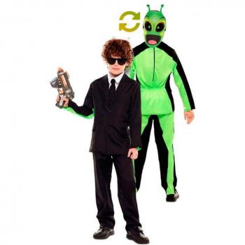 Disfraz Doble de Hombre de Negro y Alien para niño
