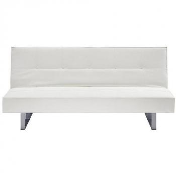Sofá cama tapizado en piel sintética blanca 3 plazas diseño minimalista sin brazos convertible Derby