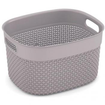 Cesta de Almacenamiento Ovalada Filo 6L con Asas, Color Marrón Topo