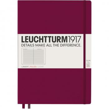 Cuaderno de Notas A4 Tapa Dura Rayado Horizontal Leuchtturm1917 Rojo Burdeos.