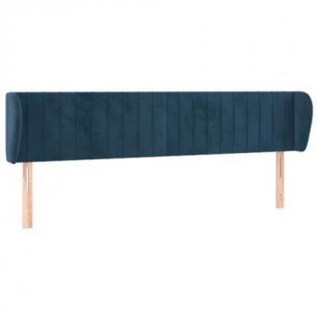 Cabecero de terciopelo azul oscuro 183x23x78/88 cm