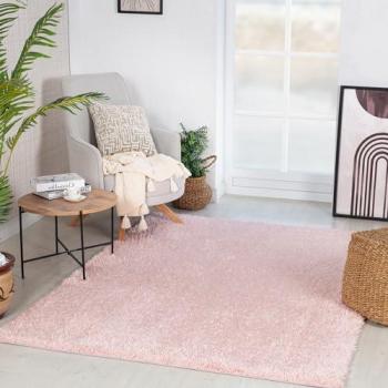 Surya - Alfombra de Salón Shaggy Unicolor Chic Rosa Claro 120 x 180 cm, suave, lanuda, fácil cuidado