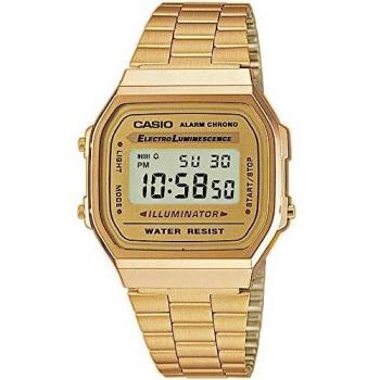 Casio Men's Digital Watch with Stainless Steel Strap A168WG-9EF
