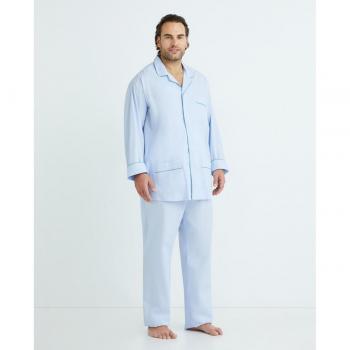 Pijama hombre Emidio Tucci tela tono liso con acabado silky finish y piping tallas grandes