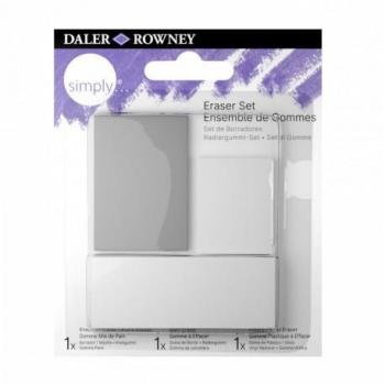 Daler Rowney Simply Pack de 3 Gomas de Borrar para Dibujo