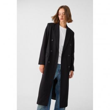 Stradivarius Long Loose-Fitting Soft Blazer Black L
