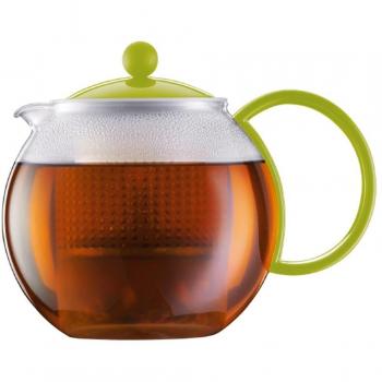 Bodum Assam - Tetera de pistón, filtro acrílico, 1 litro, color verde