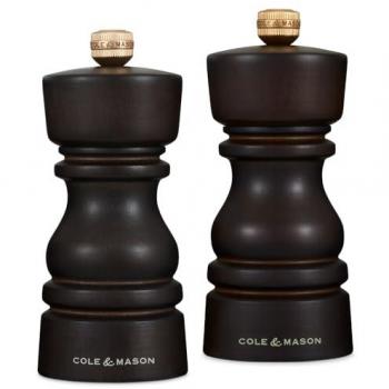 Juego de Molinillos de Sal y Pimienta Cole & Mason London 13 cm Madera Chocolate con Mecanismos Ajustables