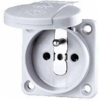 Schuko Surface-Mounted Socket Outlet 16A 2P+E 230V IP44 with Cover - Panel Mounted