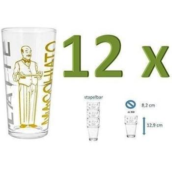 12pieza Latte Macchiato Vasos para máquinas de café apilable James Premium...