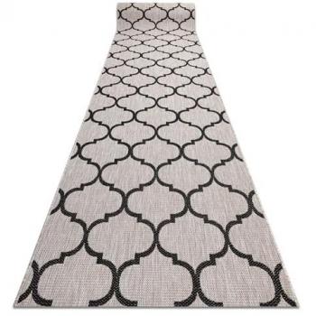 Alfombra de Pasillo Sizal Floorlux Modelo 20608 Espaldera Marroquí Plateado/Negro 120x150 cm