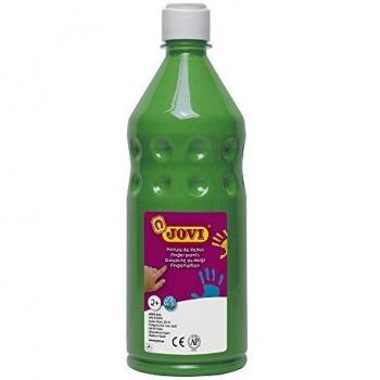 Jovi- Botella de Pintura Dedos, Color verde, 750 ml
