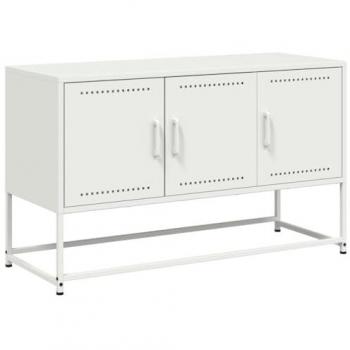 Mueble para TV de acero blanco 100,5x39x60,5 cm