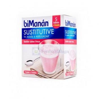 BIMANAN SUSTITUTIVE BATIDO DE FRESA 55 G 6 SOBRES