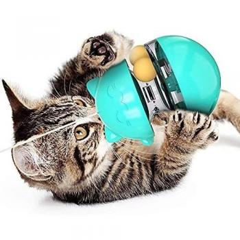 AVNICUD Juguetes para Gatos, Juguete Interactivo 4 EN 1 para Gatos, Diseño Seguro, Ajustable Dispensadora de Comida, Bola para Golosinas de Gato para Ejercicio Animal Doméstico Gatos